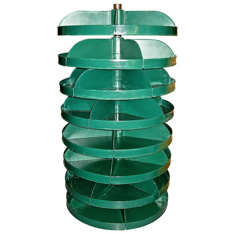 1950 8 Tier Revolving Metal Bins at 1stdibs