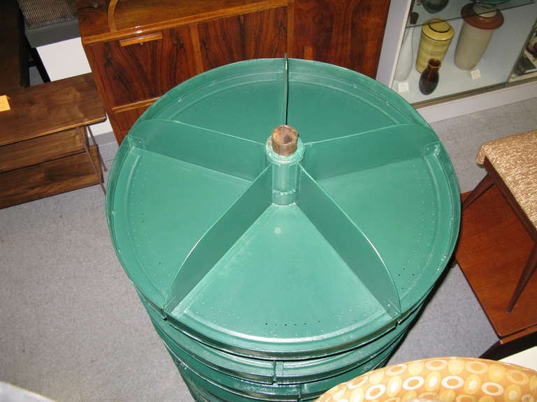 1950 8 Tier Revolving Metal Bins In Distressed Condition In Hudson, NY