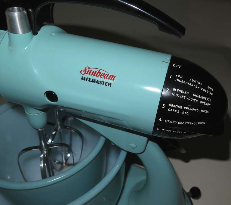 1950 Cool Blue Sunbeam Mixmaster Kitchen Set at 1stDibs