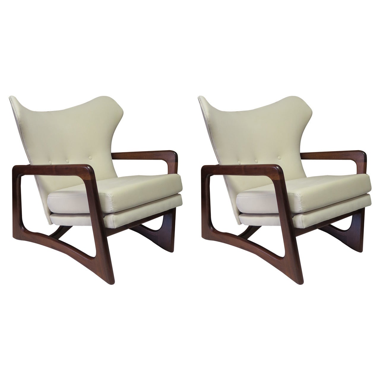 Midcentury Pair of Adrian Pearsall Wing-Back Chairs