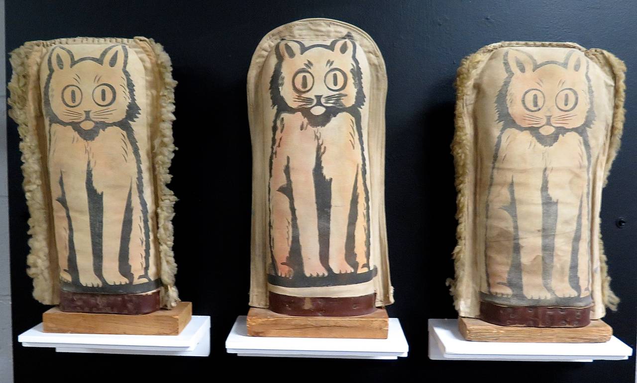 Folk Art Rare Set of Nine Carnival Punks and One Ted