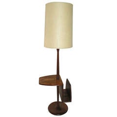 1950 Laurel Walnut Lamp with Side Table