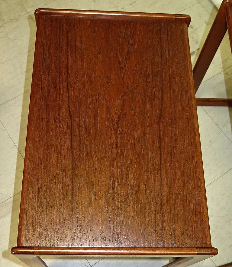 1960 Danish Teak Nesting Tables In Excellent Condition In Hudson, NY