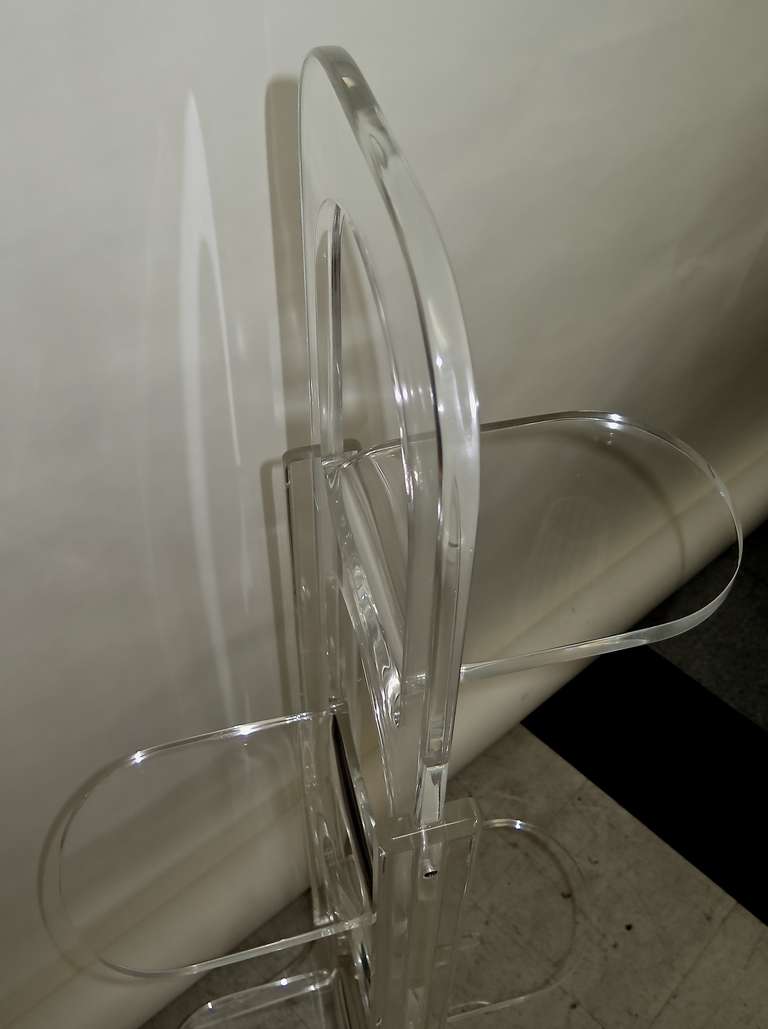Late 20th Century 1970 Lucite Tall Shelf-Stand