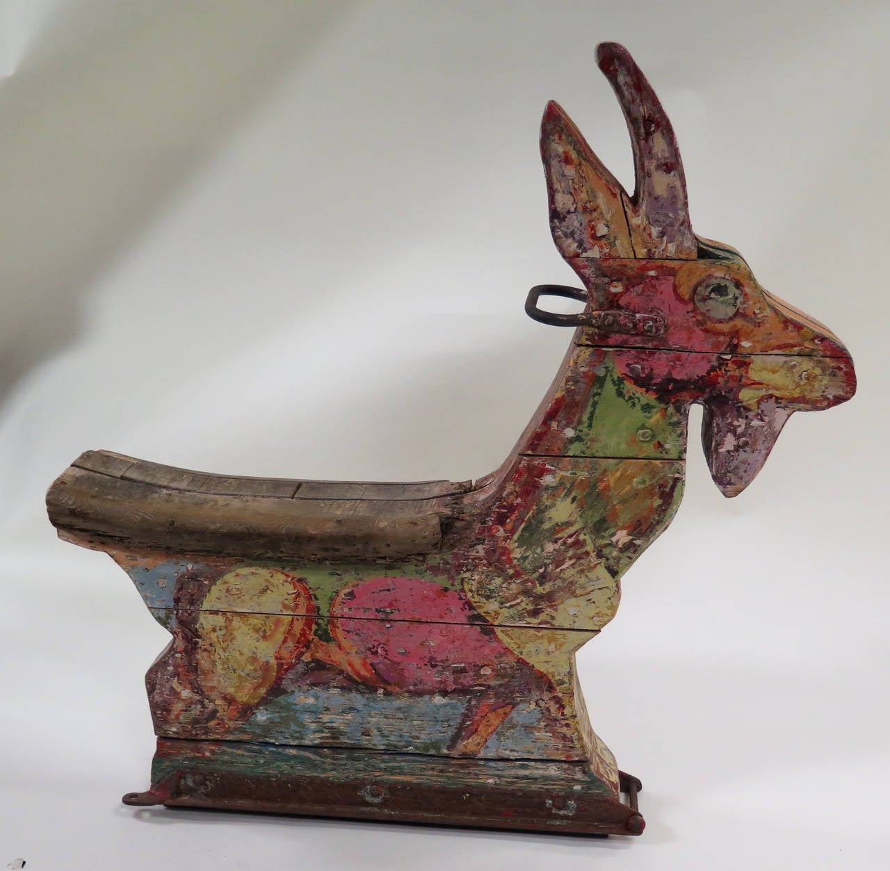 Whimsical 1920s English Carnival Ride Painted Goat