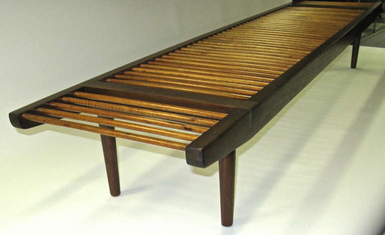 Gorgeous 1960 Milo Baughman Dowel Bench- Long Version In Excellent Condition For Sale In Hudson, NY