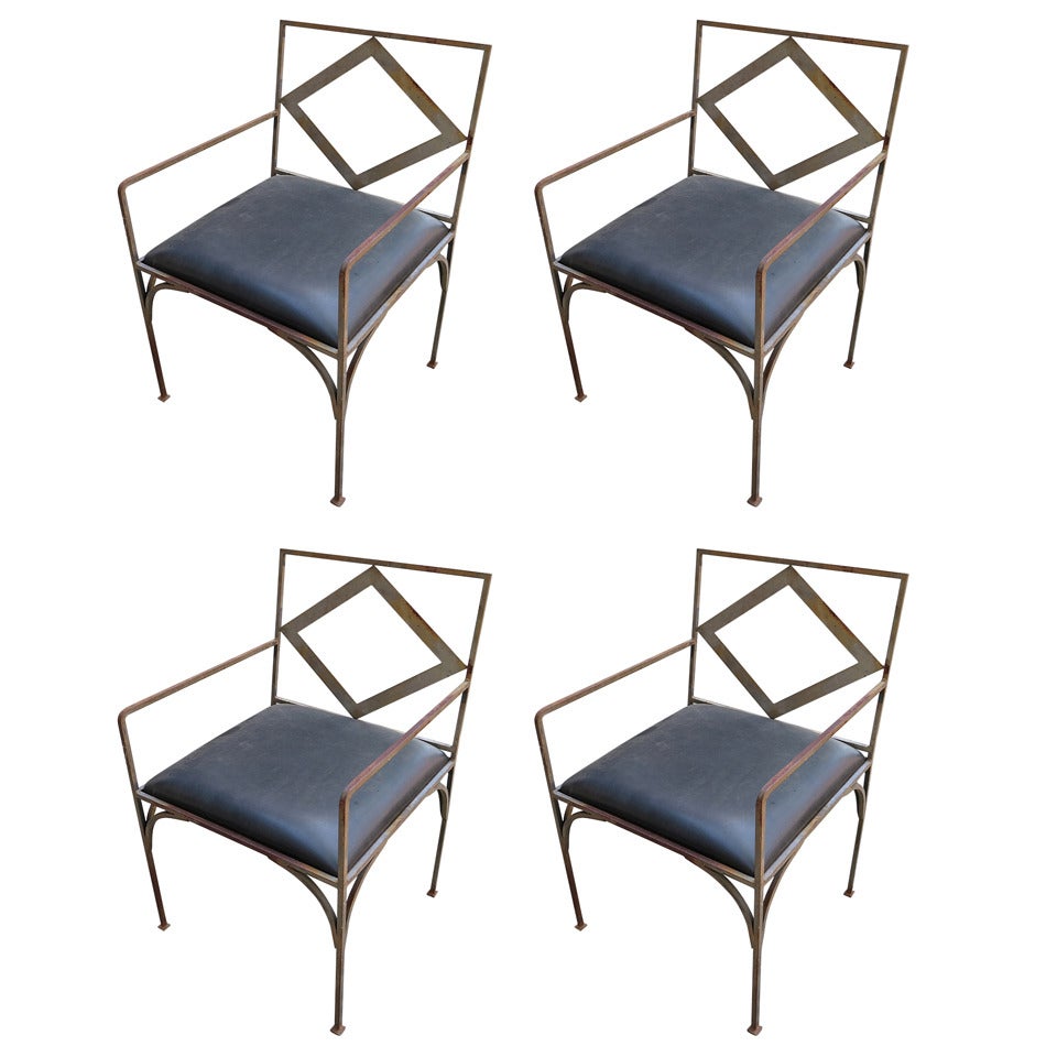 1970 Set of Four Iron Outdoor Chairs