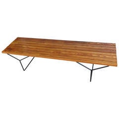 1950 Harry Bertoia Ash Wood Slat Bench