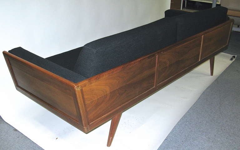 wood sided couch