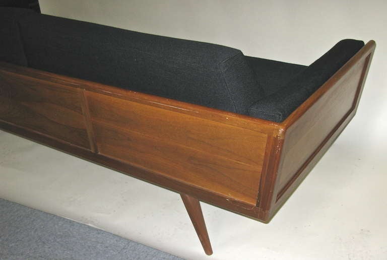 Mid-Century Modern Amazingly Comfortable 1950 Mel Smilow Wood-Sided Couch
