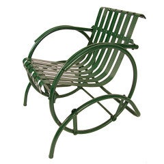 Used 1950 Tubular and Flat Steel Outdoor Rocker-Swing  * Great Form*