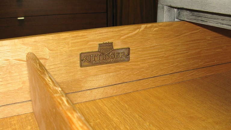 Wood Custom Finish 1940 Kittinger Oak 3- Drawer Dresser