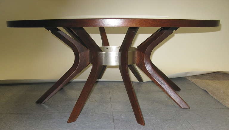 Unknown 1950 Walnut Spider Leg Coffee Table