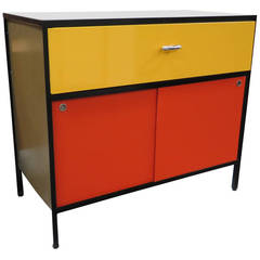 Vibrant 1950s George Nelson Steel Frame Cabinet
