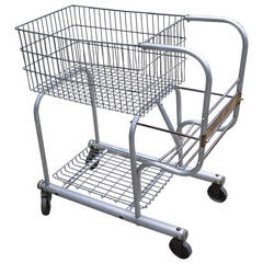 Vintage Aluminum and Steel Grocery Cart