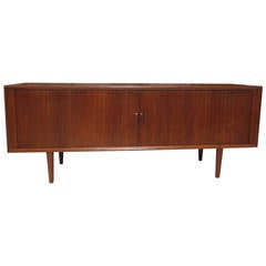 1950 Svend Larsen Teak Tambour Credenza