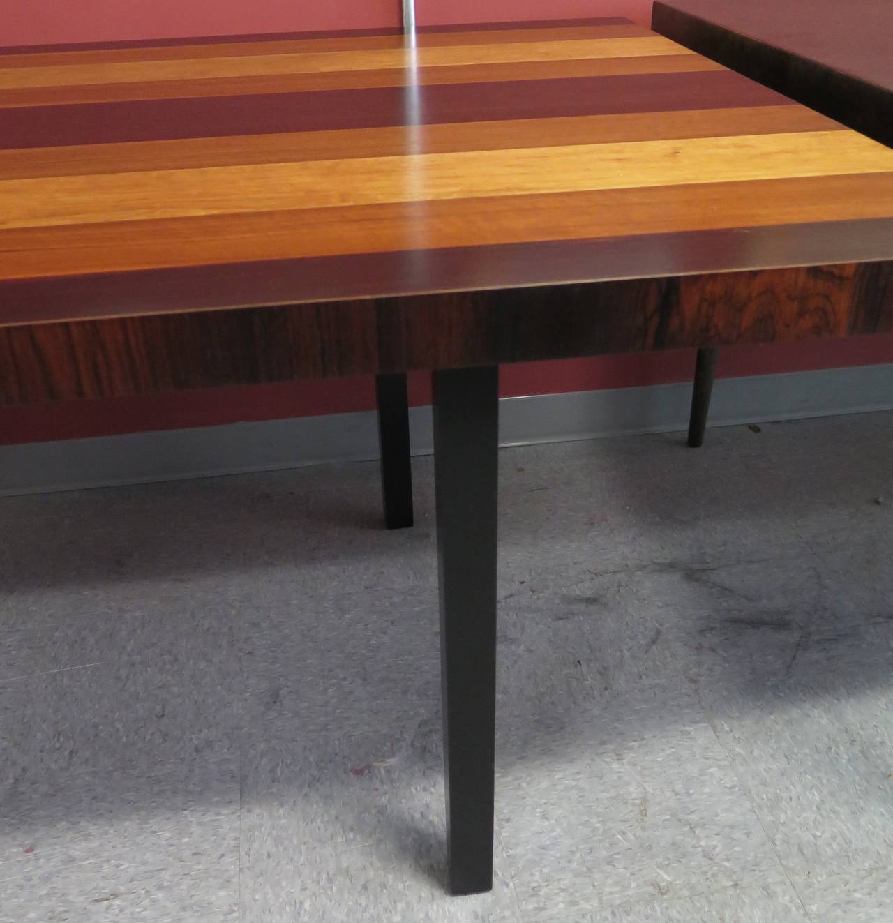 American Fabulous 1960s Milo Baughman Multi-Wood Dining Table