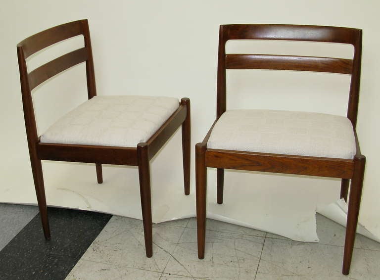 Scandinavian Modern 1950 Kai Kristiansen Teak Pair of Chairs For Magnus Olesen For Sale