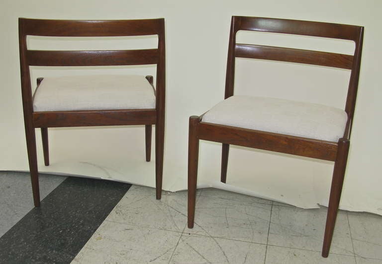 1950 Kai Kristiansen Teak Pair of Chairs For Magnus Olesen In Excellent Condition For Sale In Hudson, NY