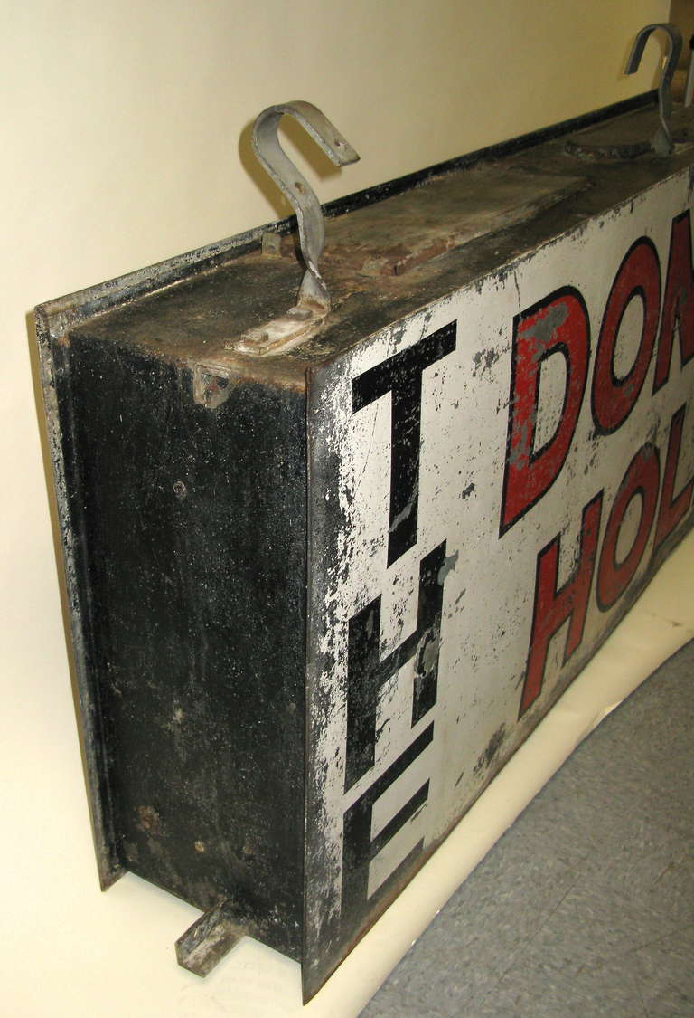 Great 1950 Double Sided Donut Sign In Distressed Condition In Hudson, NY