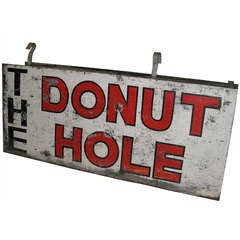 Vintage Great 1950 Double Sided Donut Sign