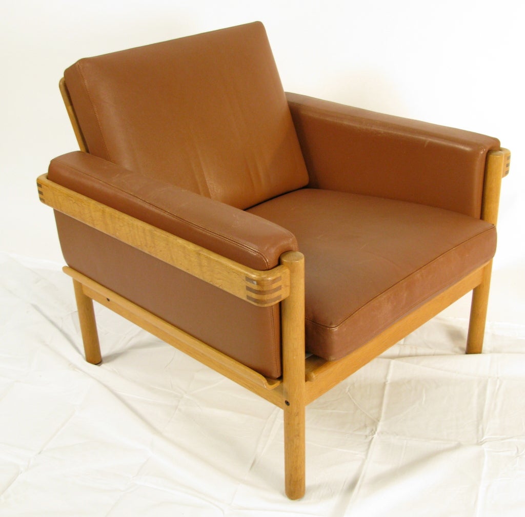 H.W. Klein for Bramin Mobler Leather Couch In Excellent Condition In Hudson, NY