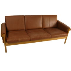 Used H.W. Klein for Bramin Mobler Leather Couch
