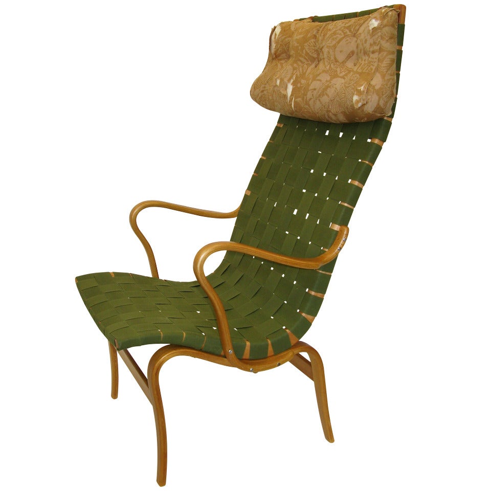 Early Mathsson Eva H Chair with Arms and Pillow