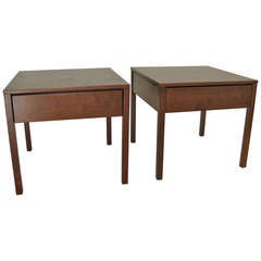 1957 Knoll Pair of Walnut Bed Tables 1957 Knoll Pair of Walnut Bed Tables