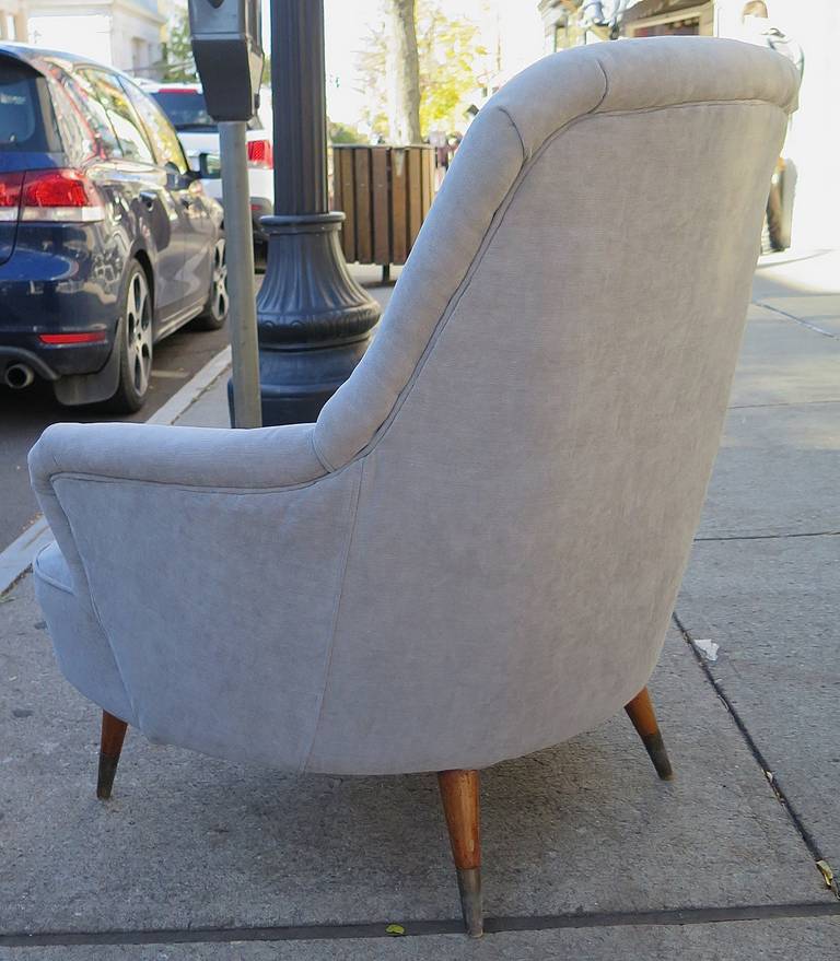 Petite Pair of 1940s French Slipper Chairs In Excellent Condition In Hudson, NY