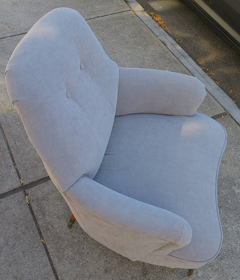 Mid-20th Century Petite Pair of 1940s French Slipper Chairs