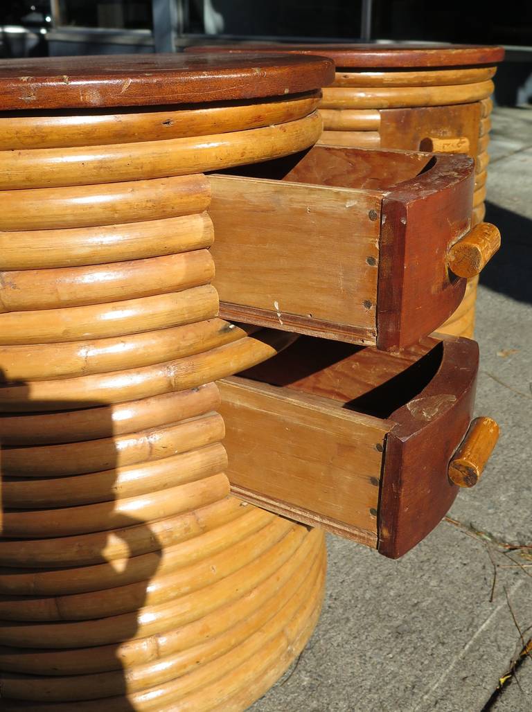 Mid-20th Century 1940 Frankl-Style Pair of Bamboo Stands