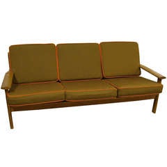 1950 Poul Volther 3 Seat Oak Sofa