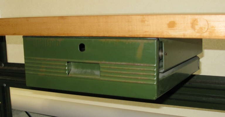 Industrial 1940 Soild Maple 1 Drawer Work Table