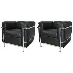 Fantastic Le Corbusier LC2 LePetit Pair Chairs