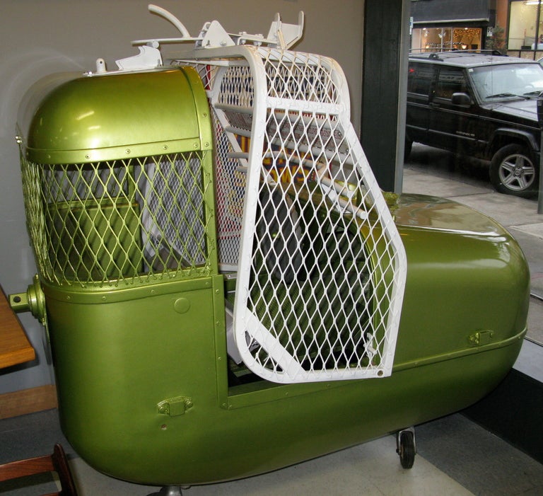 produced by Chance Rides Manufacturing , Kansas. Fully restored to original color. Has wheels (not attached), for moving. Can be mounted to spin, or can sit on wheels.