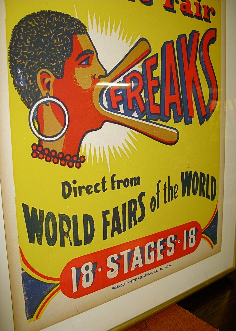 American Rare 1940 Vintage Circus Poster - Freaks