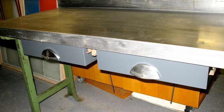 vintage industrial work table