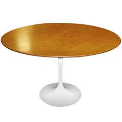 Inviting 1950 Saarinen Tulip Table with Wood Top