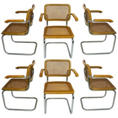 Early Marcel Breur for Thonet B64 6 Armchairs