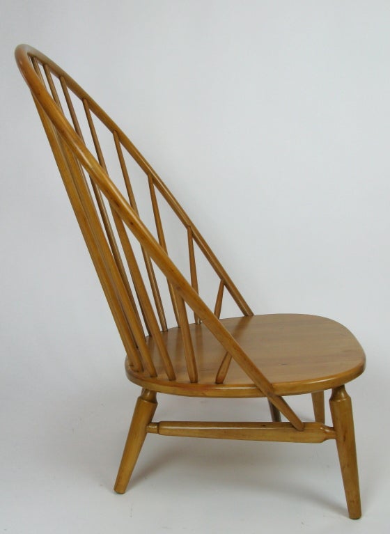 Mid-20th Century Great High-Spindle-Back Lounge Chair