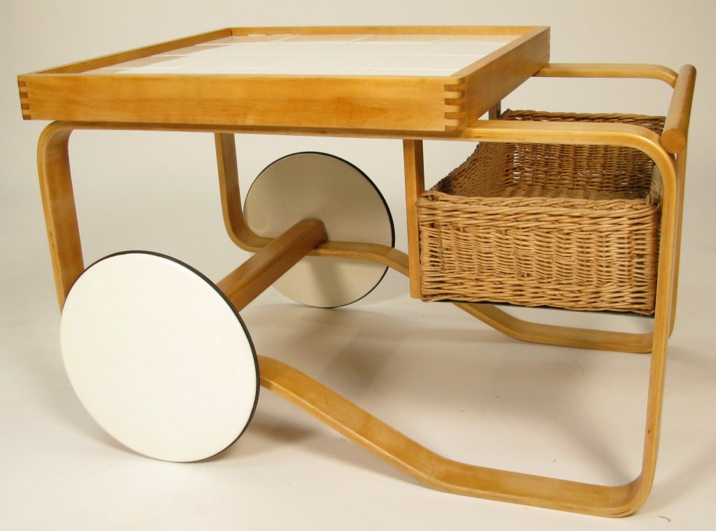 Restored Aalto cart. Great condition with original basket and wheels.