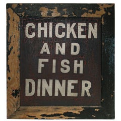 1940 Vintage Food Signs on Tin set of 3