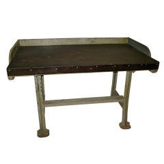 1940 Lyons Metal and Wood Tall Work Table