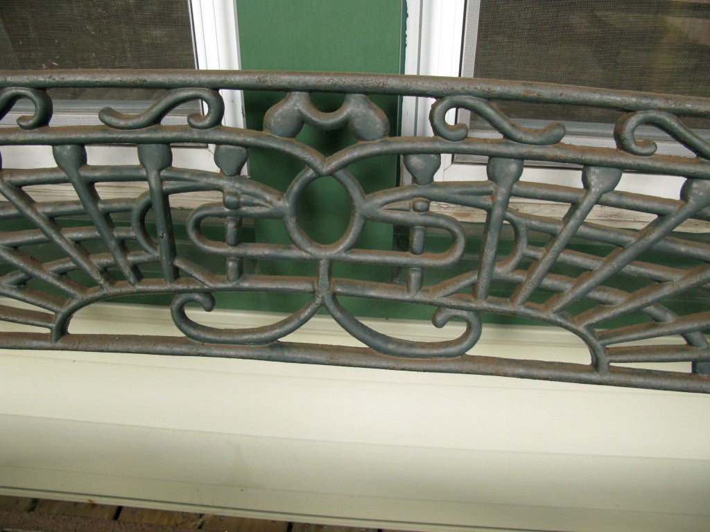Cast Iron Garden Bench with Musical Note Design 1