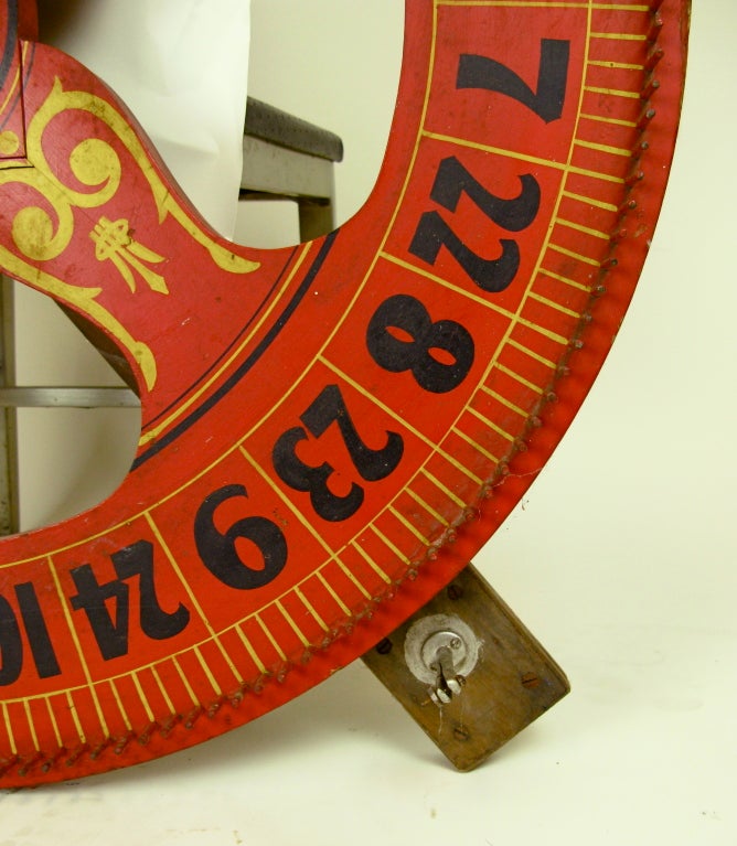 Mid-20th Century 1940 Large Gambling Wheel (Gaming Wheel)-Original Paint