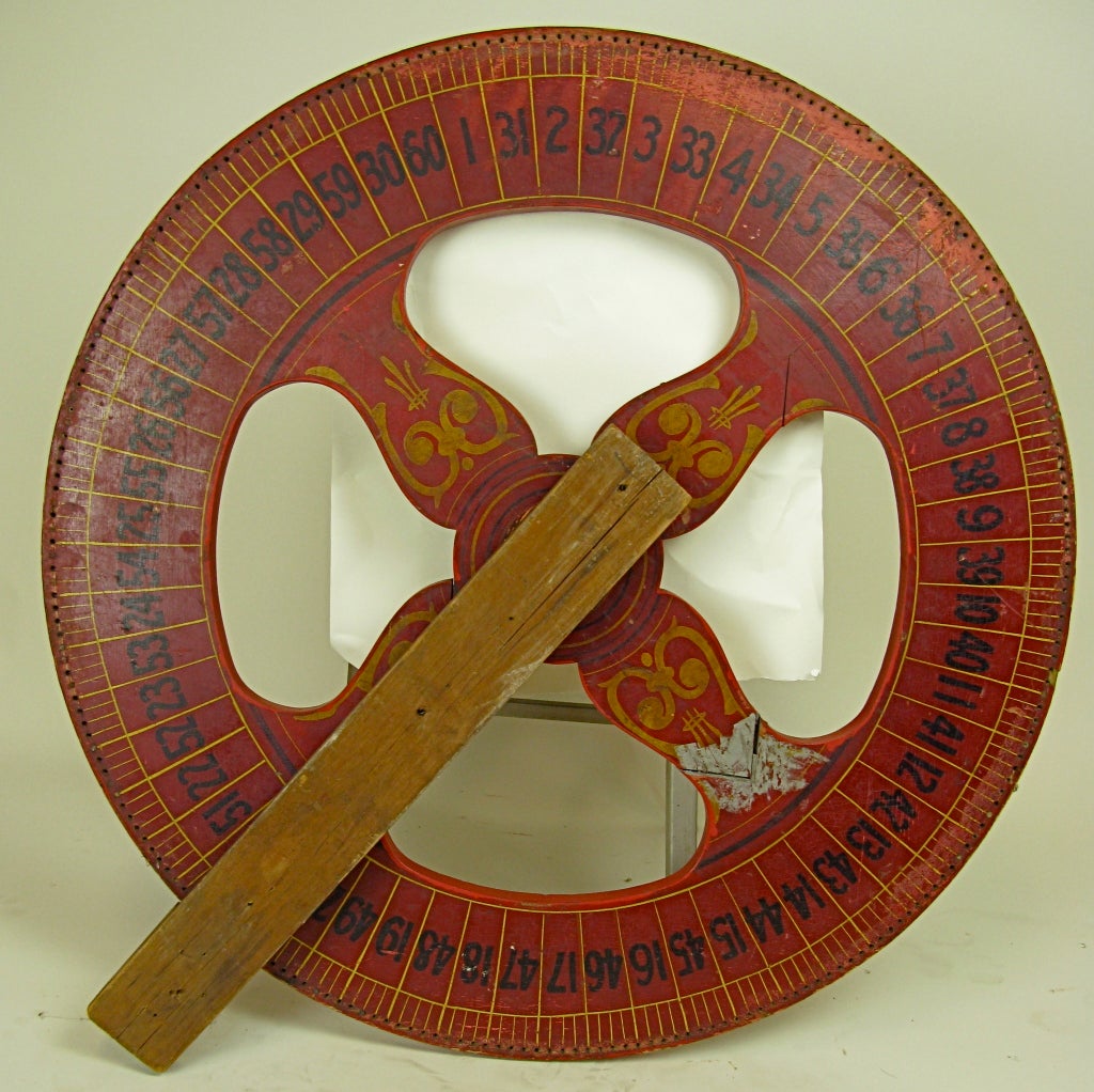1940 Large Gambling Wheel (Gaming Wheel)-Original Paint 1