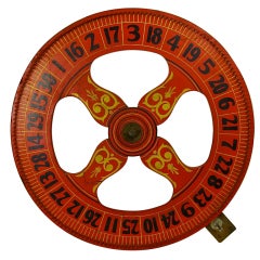 Vintage 1940 Large Gambling Wheel (Gaming Wheel)-Original Paint