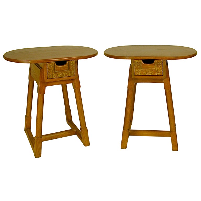 1940 Jamestown Lounge Company- British Oak pair Stands For Sale