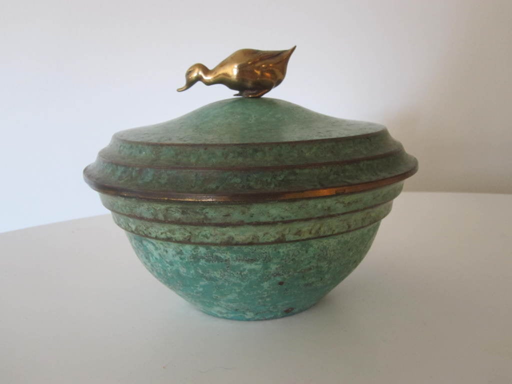 American Bronze covered bowl by Carl Sorensen For Sale